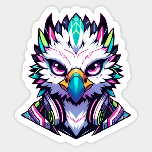 Cyberpunk Neon Avian Anthro Griffin Sticker